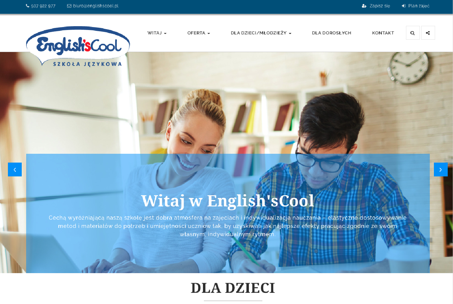 Strona dla szkoły językowej